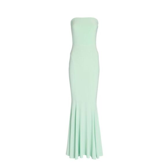 Norma Kamali Strapless Fishtail Gown Seafoam Size large 40 NEW - Picture 2 of 7